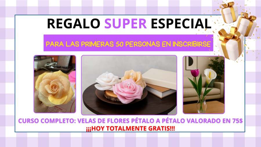Regalo super especial - velas flores pétalo a pétalo