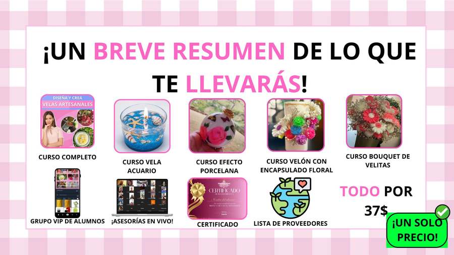 Resumen de lo que te llevarás con el curso